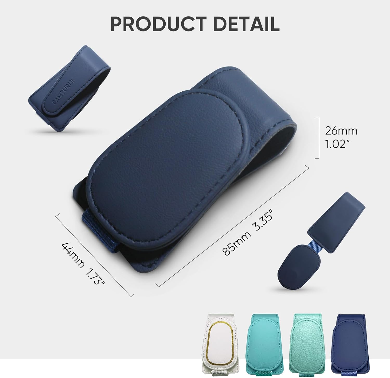 Soporte para lentes de sol para visera solar de automóvil, soporte magnético de cuero para gafas, clip para lentes de sol, clip para tarjeta de