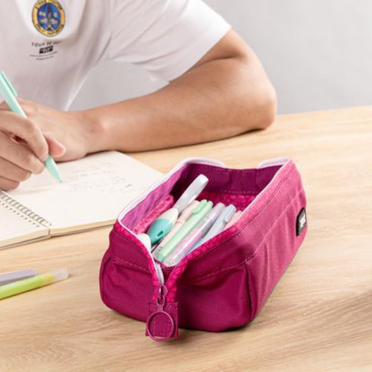 ZIPIT Lenny – Estuche para lápices para niñas, estuche de gran capacidad, estuche para lápices para la escuela, la universidad y la oficina (rosa)