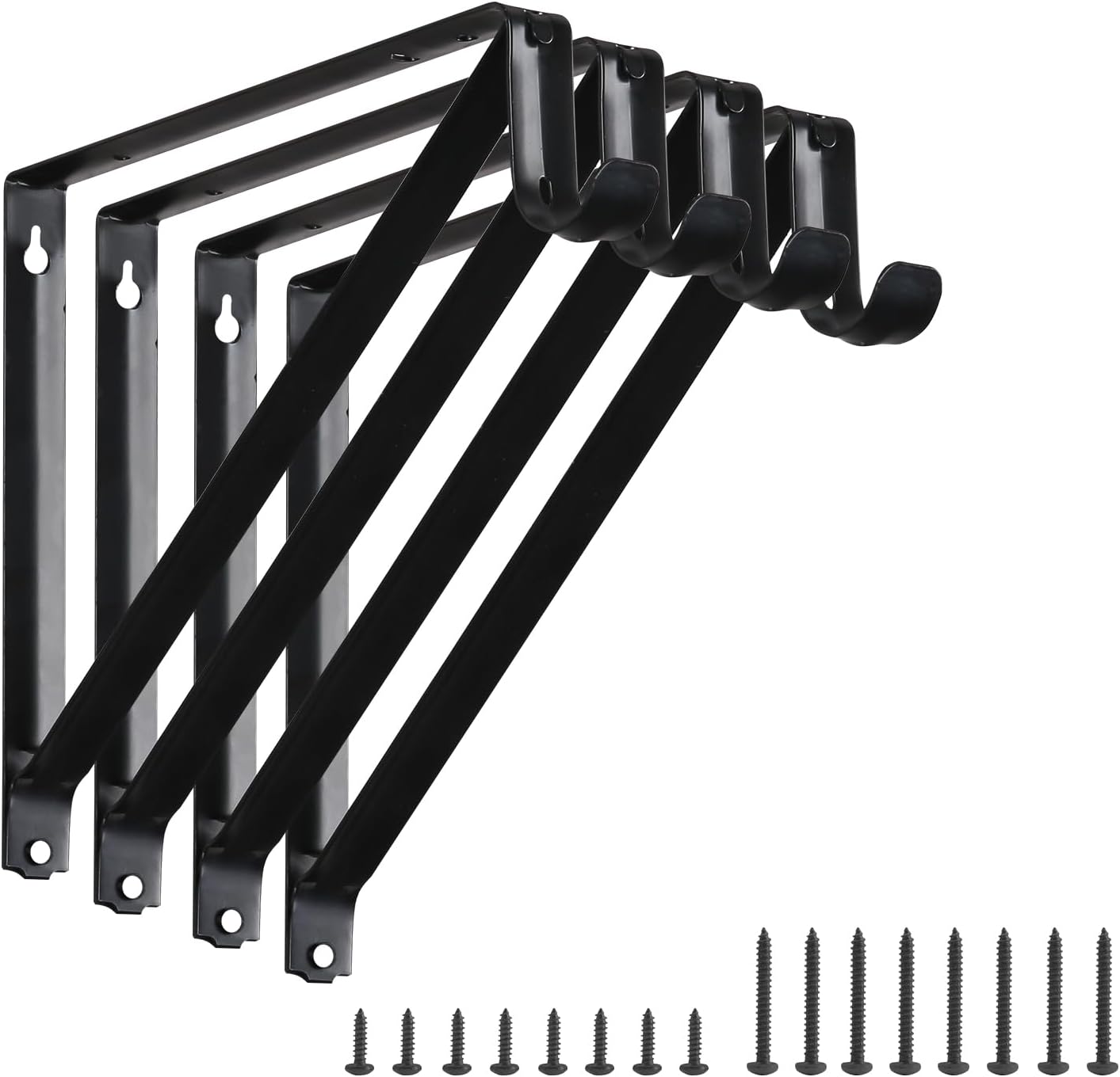 HOME MASTER HARDWARE Estante de armario resistente y soportes de barra, soporte de estantes de armario montados en la pared con soporte de