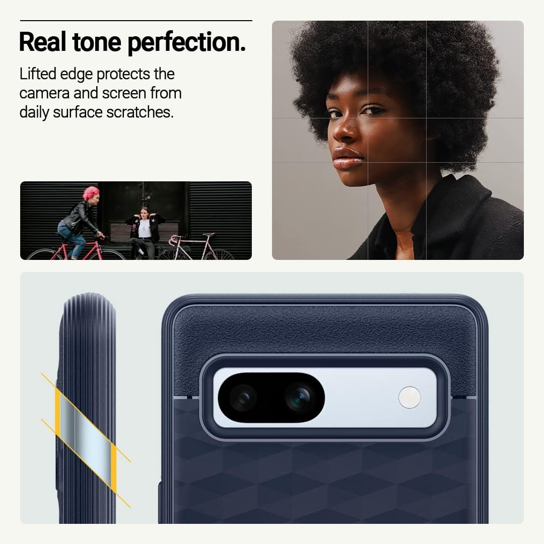 Caseology Parallax – Funda 5G para Google Pixel 7a, probada en caídas de grado militar, diseño ergonómico mejorado (2023), color azul medianoche