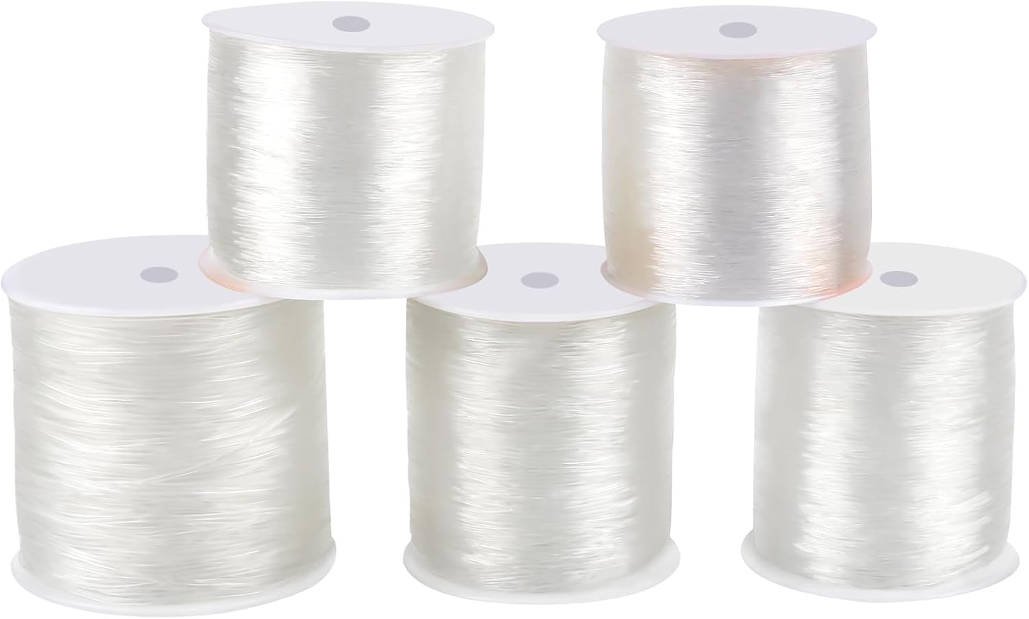 Paquete de 5 cuerdas elásticas de varios tamaños, cuerda elástica de cristal para pulseras, cuentas y fabricación de joyas, 0.020 in, 0.024 in,