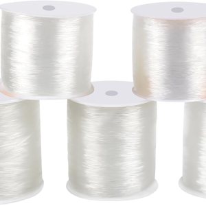 Paquete de 5 cuerdas elásticas de varios tamaños, cuerda elástica de cristal para pulseras, cuentas y fabricación de joyas, 0.020 in, 0.024 in, Paquete de 5 cuerdas elásticas de varios tamaños, cuerda elástica de cristal para pulseras, cuentas y fabricación de joyas, 0.020 in, 0.024 in,