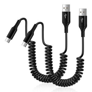 Cable cargador para teléfono Android tipo C en espiral de 5 pies+5 pies USB A a USB C, cable USB tipo C de carga rápida para Samsung Galaxy Cable cargador para teléfono Android tipo C en espiral de 5 pies+5 pies USB A a USB C, cable USB tipo C de carga rápida para Samsung Galaxy