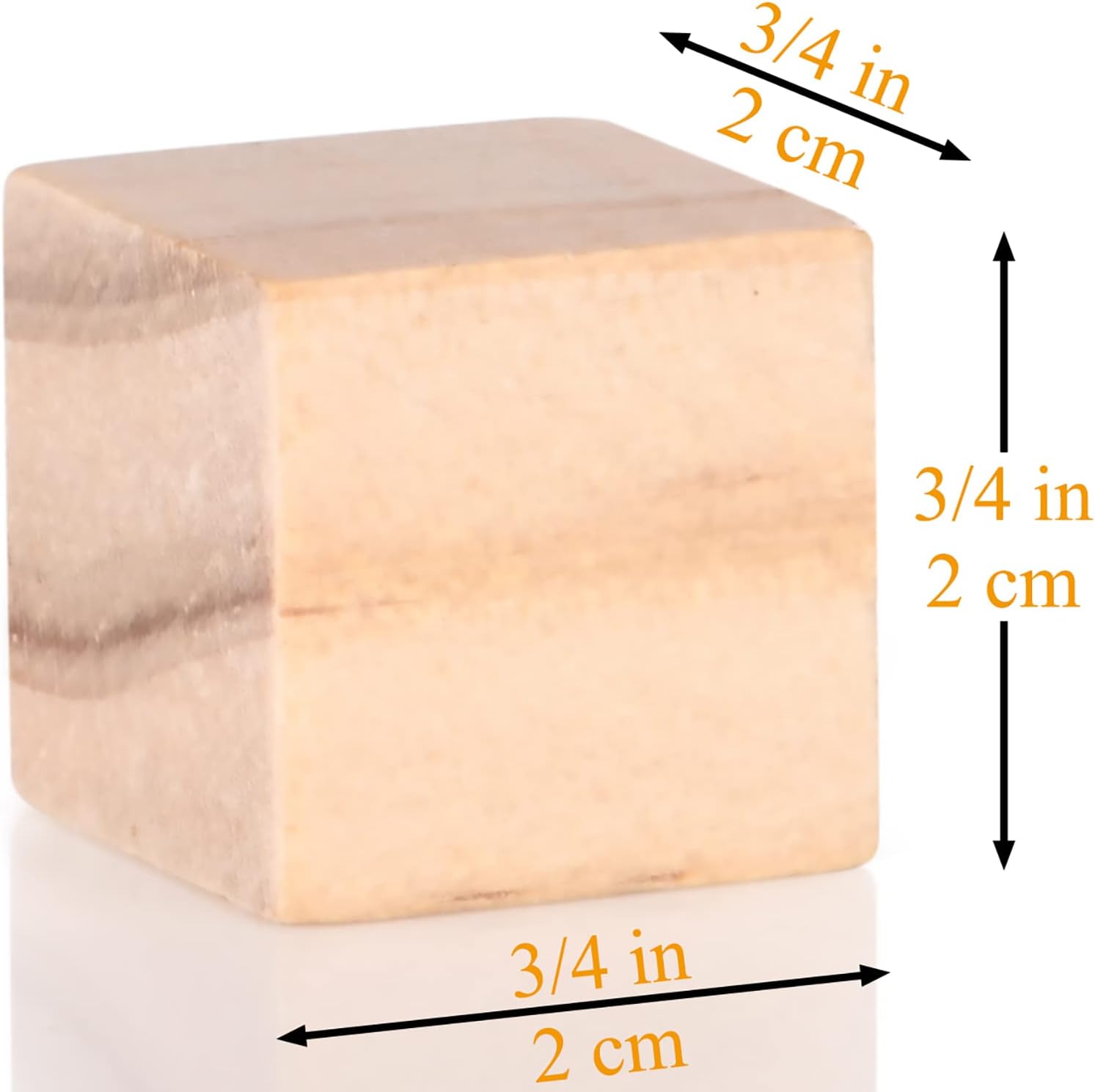 Cubos de madera de 34 pulgadas pequeños bloques de madera para manualidades, 0.8 in, bloque cuadrado de madera natural sin terminar para proyectos