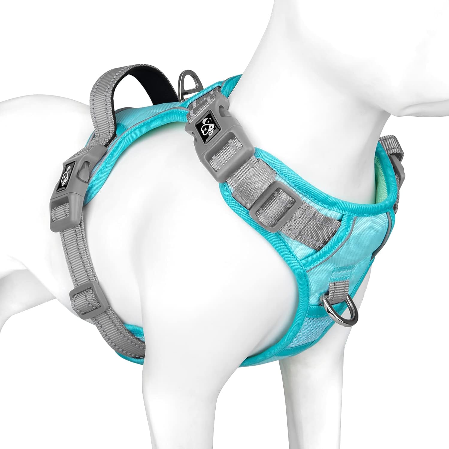 PHOEPET – Arnés para perro sin tirones, reflectante y ajustable, de colores, asa de entrenamiento, clips de metal, perros pequeños, medianos y