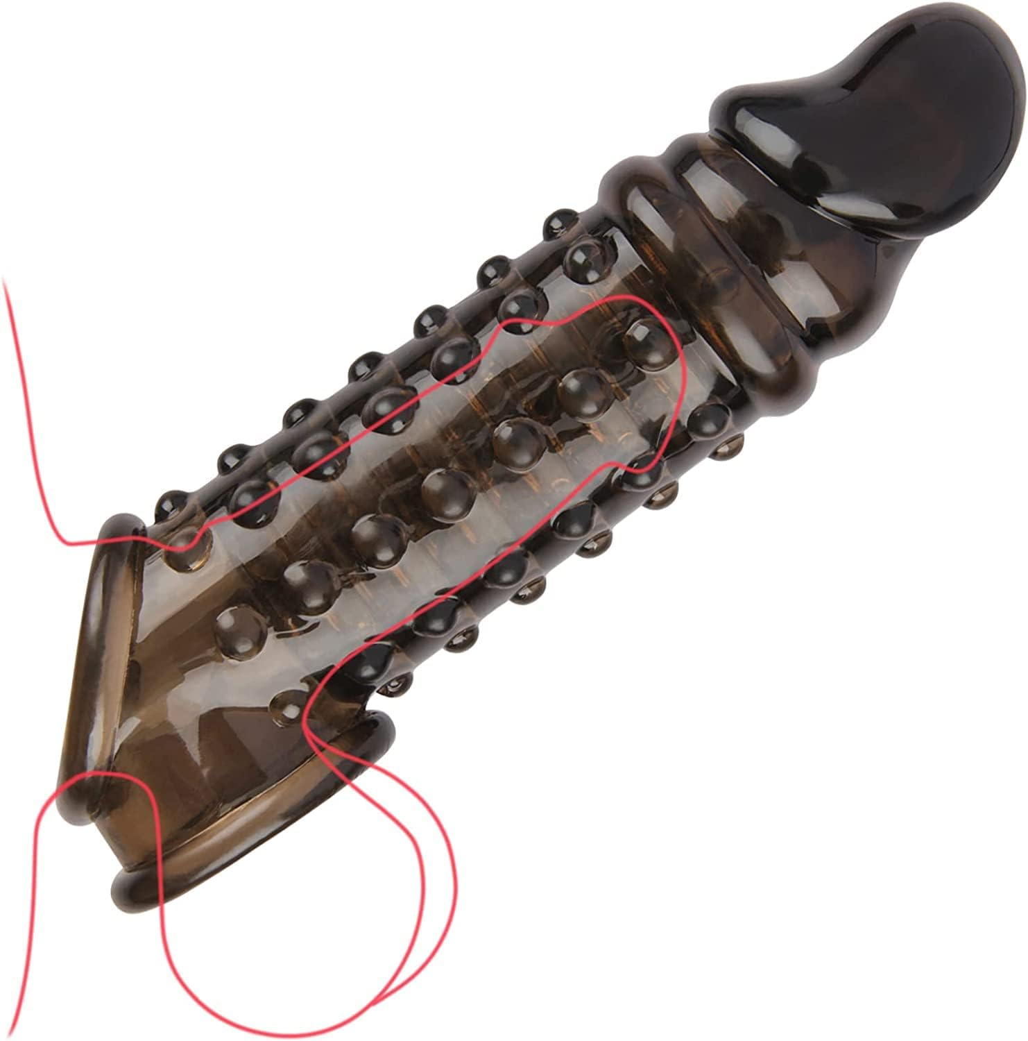 Roscado maza condón polla manga condón masculino bloqueo adulto anillo fino manga extendida cristal manga AAA