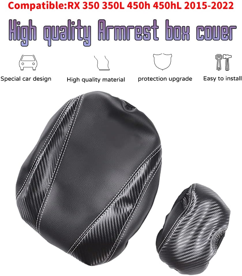 Accesorios interiores personalizados para Lexus RX 350 350L 450h 450hL 2015 2016-2022 cuero sintético consola central reposabrazos caja cubierta