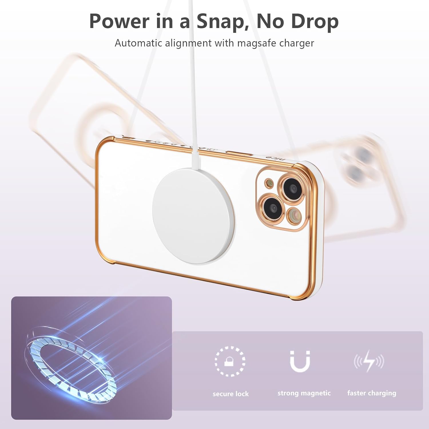 ZTOFERA Funda magnética para iPhone 13 de 6.1 pulgadas compatible con MagSafe bonita funda con patrón de corazones de amor chapado con protección de