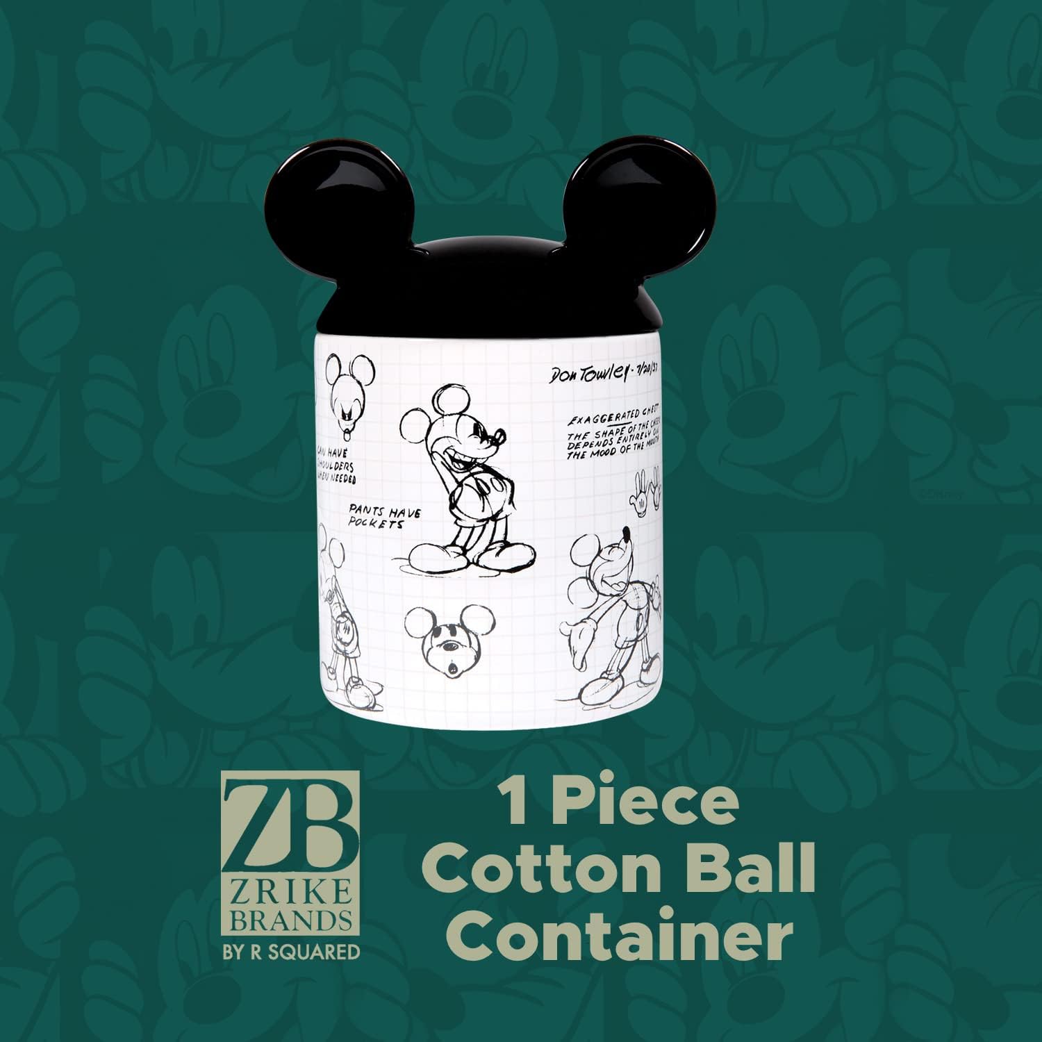 Disney Mickey Mouse – Accesorios de baño (soporte para bolas de algodón)