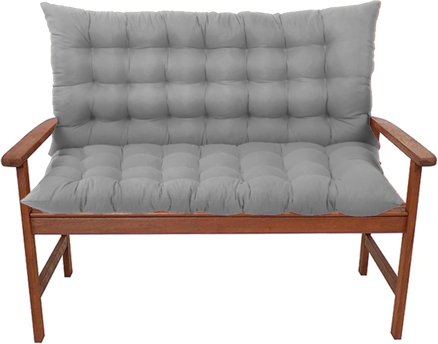 XIEMINLE Cojín de banco grueso con respaldo, cojín para silla columpio con lazos, cojines de repuesto para columpio al aire libre para jardín,