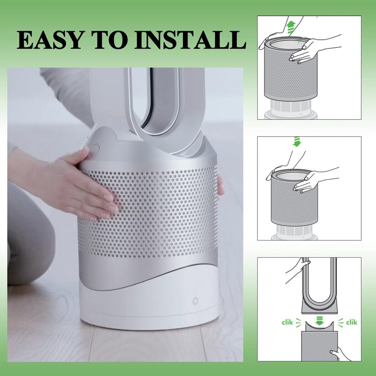 Para Dyson purificador de aire reemplazo HP01 HP02 DP01 360  filtro HEPA de vidrio