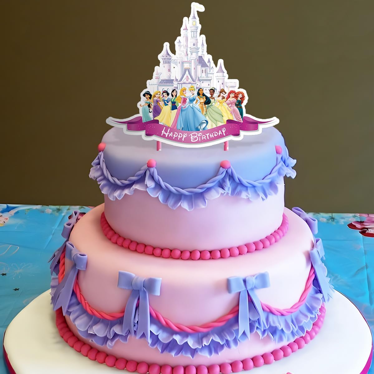 Decoraciones para pastel de princesa, suministros de fiesta de cumpleaños, decoración de castillo