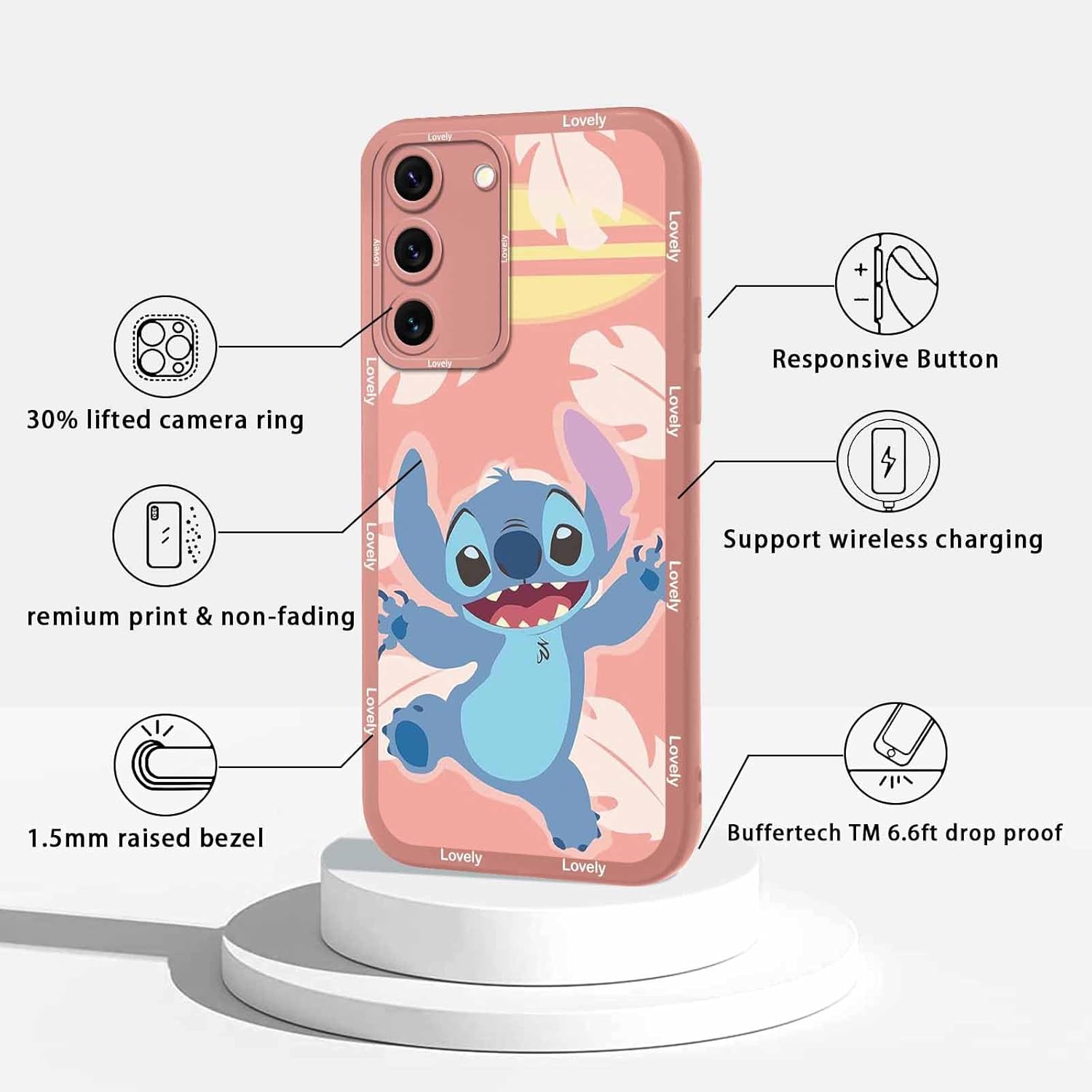 Paquete de 2 fundas de teléfono de dibujos animados para Samsung Galaxy S22 5G de 6.1 pulgadas, funda protectora de anime con bonito diseño de