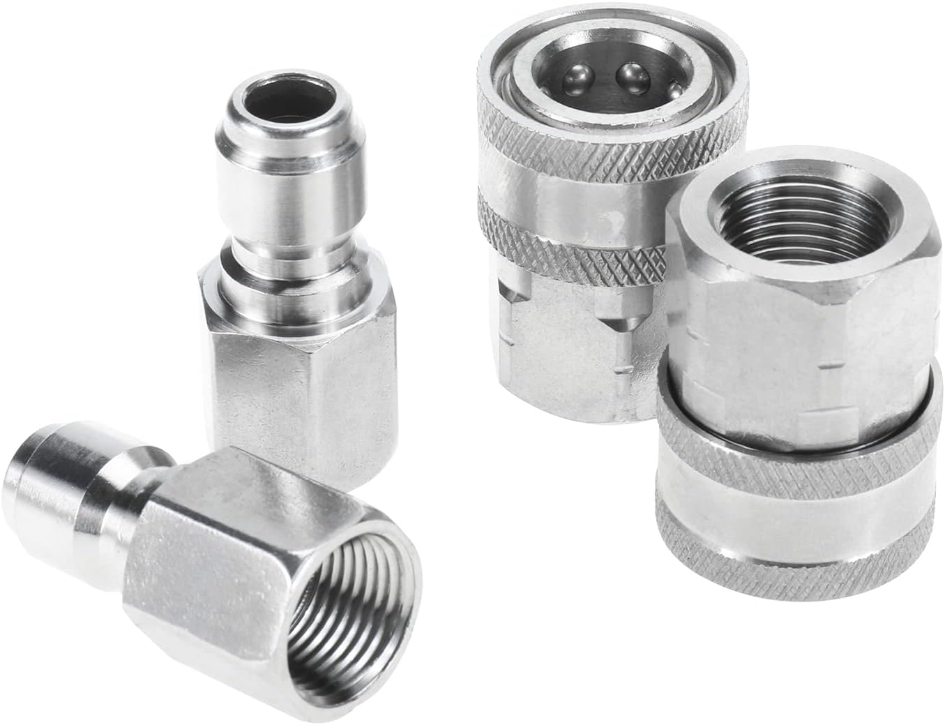SanSanYa 10 Uds. NPT 38 de pulgada de acero inoxidable de 38 pulgadas Adaptadores de manguera Conector rápido Lavadora a presión Acoplador Conexión