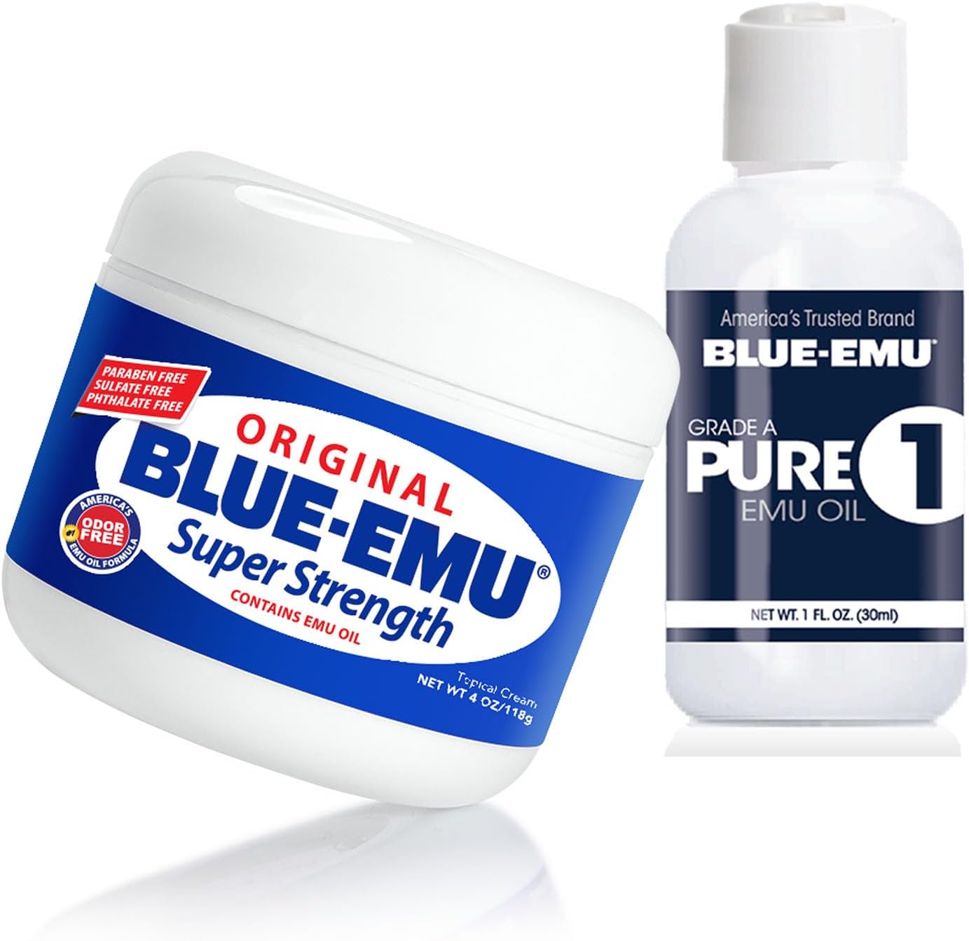 Blue Emu Crema Super Strength original y aceite de emú puro 1 paquete de 1 oz