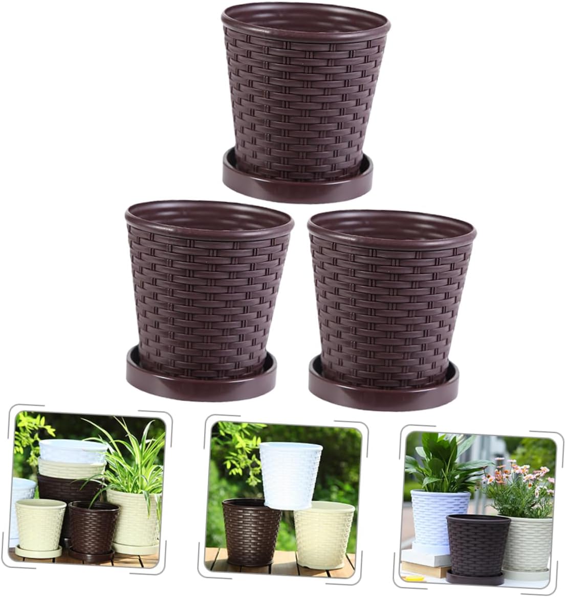 CIYODO 3 juegos de macetas para el hogar, macetas para decoración al aire libre, macetas de jardín, macetas para suculentas, suministros de jardín,