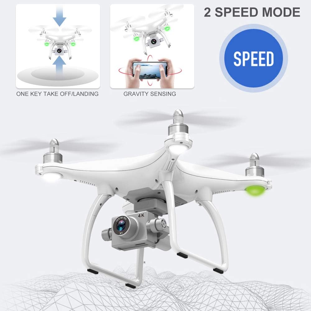 WLtoys Dron RC de alta velocidadhelicópterocuadricóptero X1S Drone con cámara 4K HD de 2 ejes cardán autoestabilizador 5G Wifi FPV GPS Brushsss RC