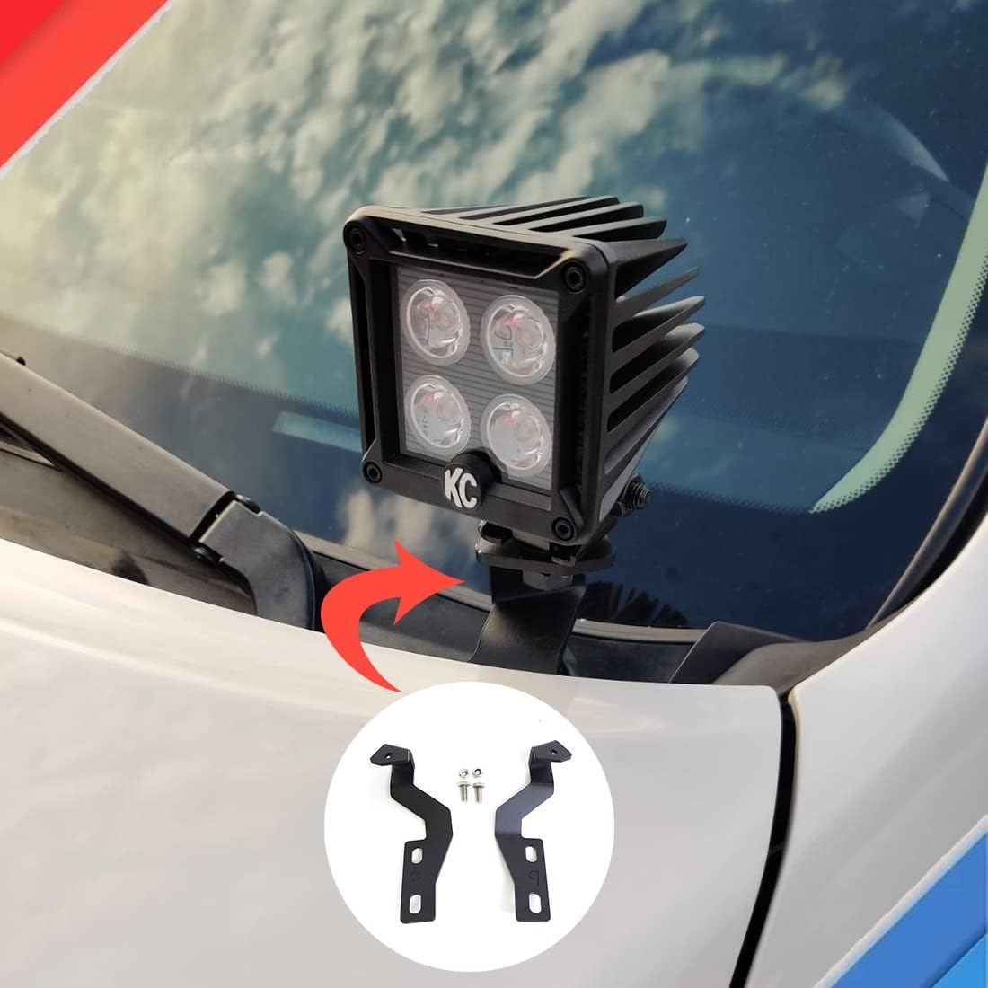 KMFCDAE Soporte de luz de zanja Tundra LED Pods Soporte de montaje en capó compatible con Toyota Tundra 2014+