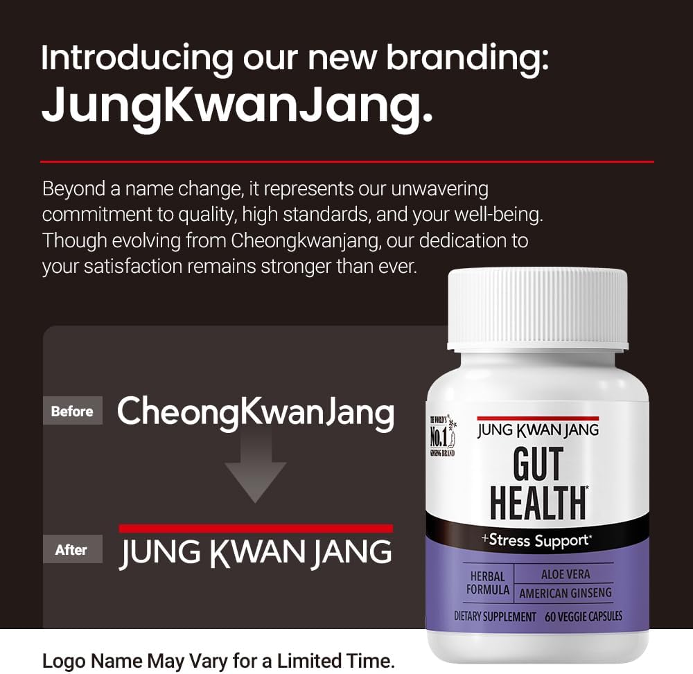 JUNG KWAN JANG JKJ – Soporte para la salud intestinal con aloe vera (833 mg) y Americang Ginseng para la salud intestinal, la digestión, la