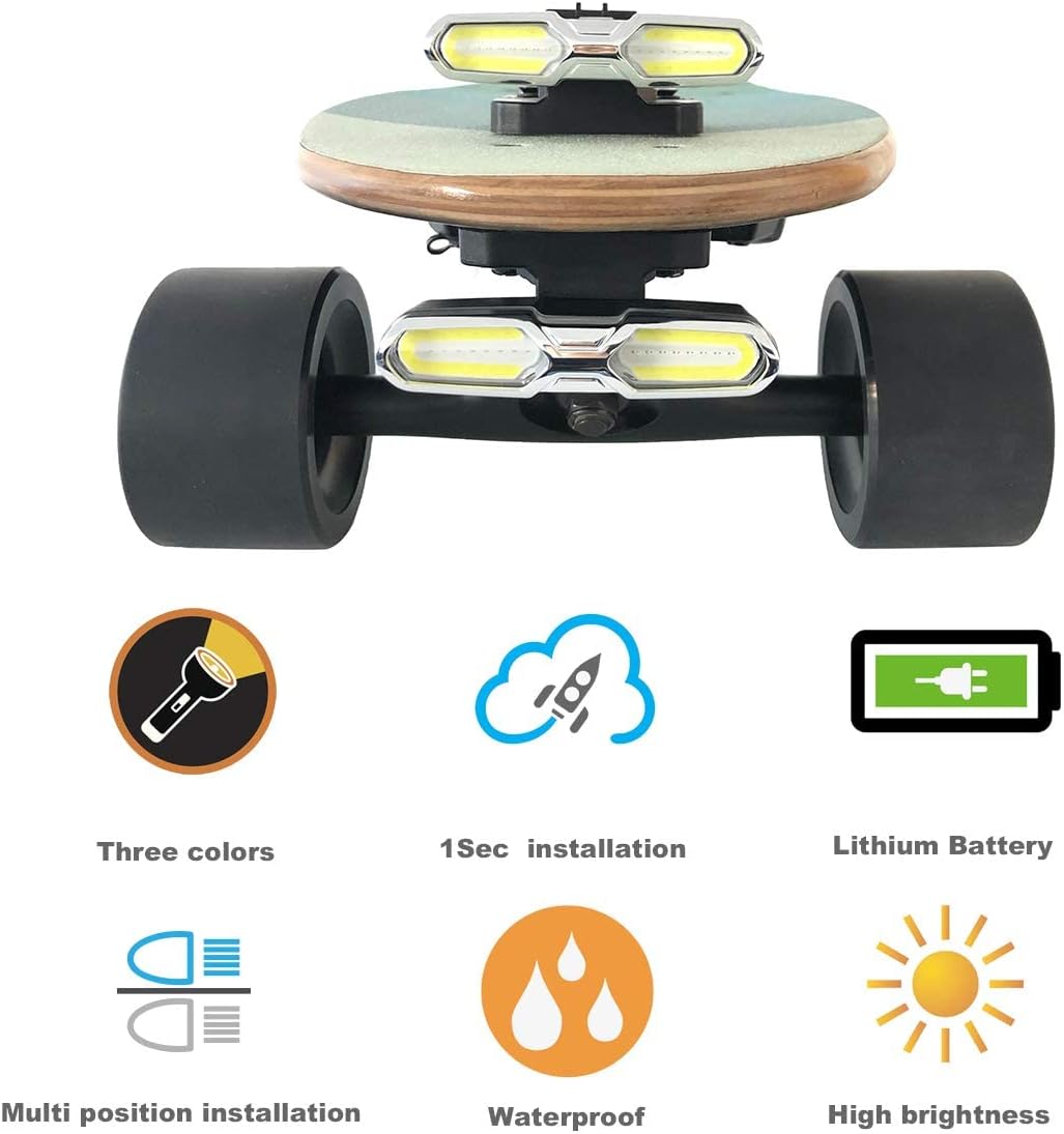 IWONDER V3.0 Luces de monopatín Longboard USB Recargables Luces Super Brillante Led Eléctrica Monopatín Luz Accesorio Al Aire Libre Impermeable