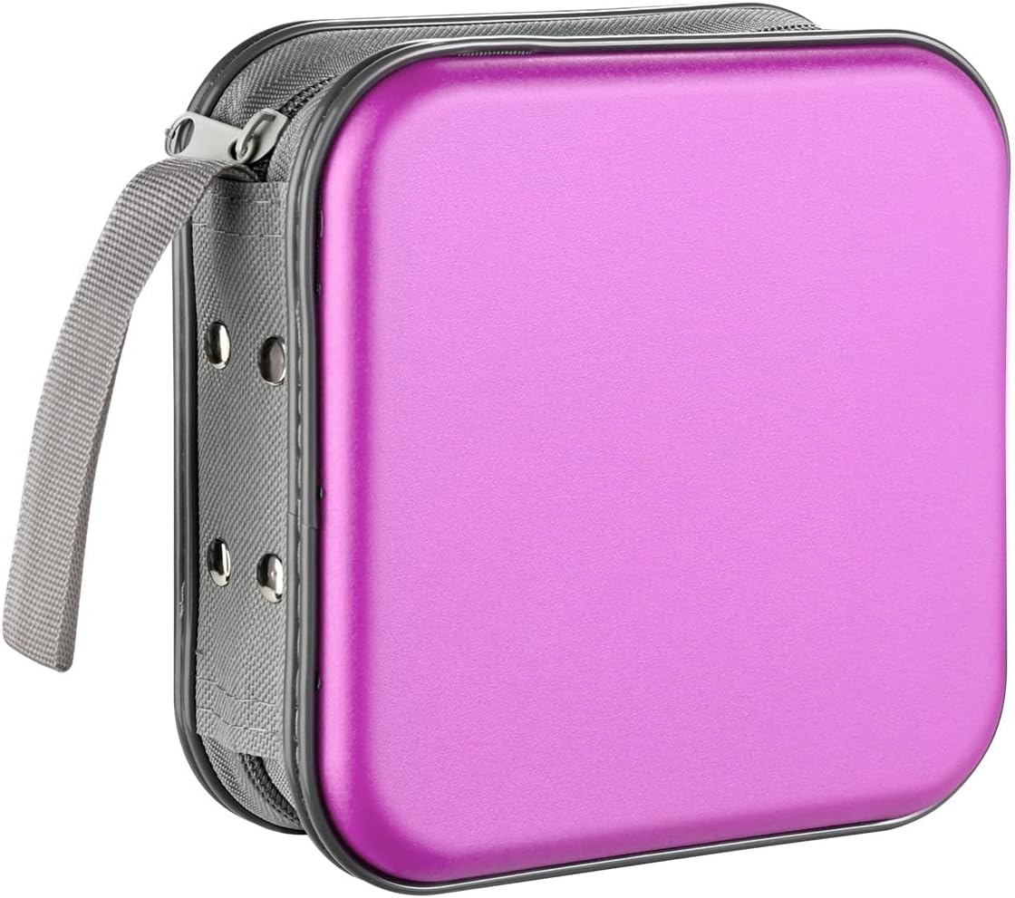 Funda para DVD, estuche portátil para CD de capacidad para 48 unidades, almacenamiento de plástico duro, DVD, CD, cartera, organizador para