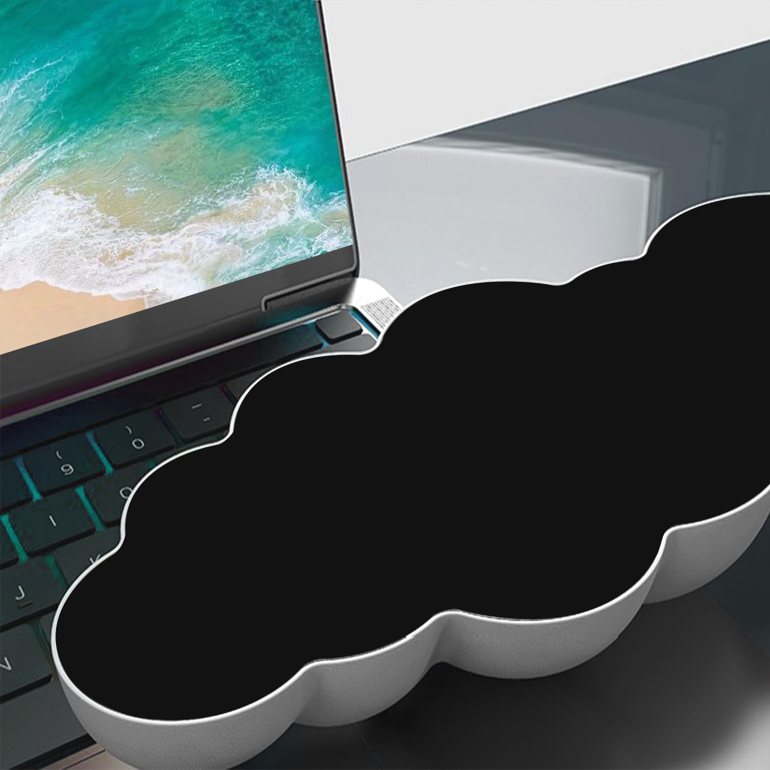 Reposamuñecas para teclado Cloud 3 en 1, teclado de piel suave, reposamuñecas para aliviar el dolor de muñeca para el hogar, oficina, laptop,