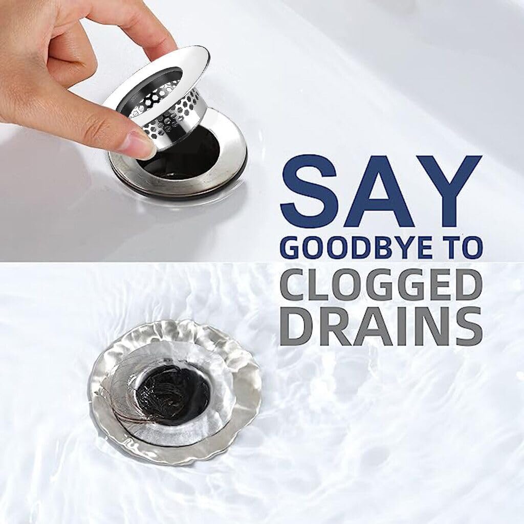 Colador de fregadero de baño (paquete de 3), cubierta de drenaje de bañera, colador de drenaje para lavabo, colador de pelo para lavabo, lavabo de