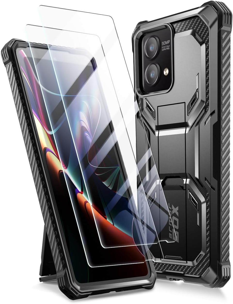 i-Blason Armorbox Lite – Funda para Moto G Stylus 5G (versión 2023) no para versión 4G20222021, 2 protectores de pantalla de vidrio templado Funda