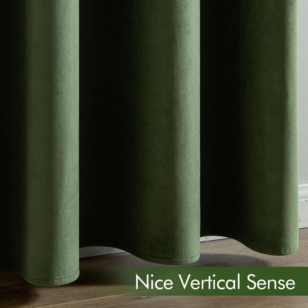 EMEMA Cortinas de terciopelo para sala de estar, 63 pulgadas de largo para oscurecer la habitación, cortinas de ventana con ojales para dormitorio,