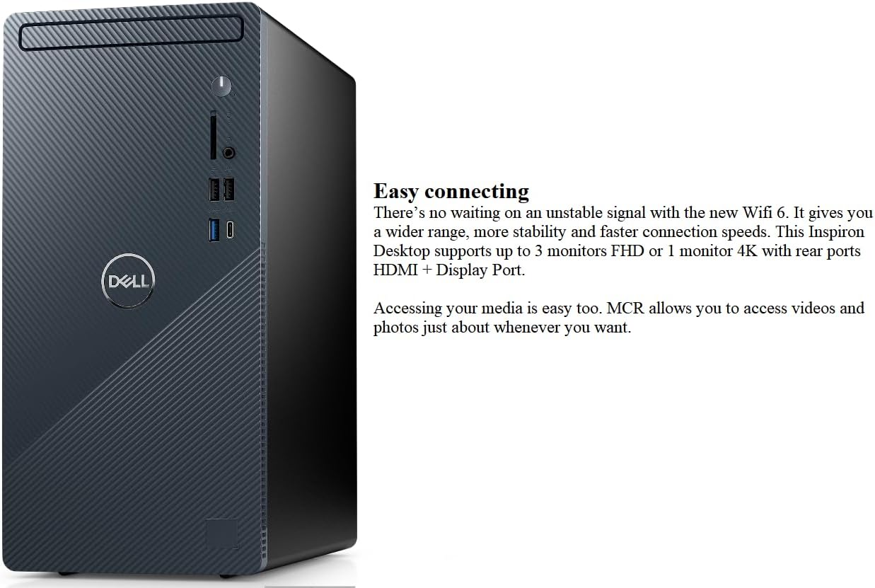 DELL Computadora de escritorio Inspiron 3020 Tower 2023, Intel Core i7-13700 de 13 generación, gráficos Intel UHD 770, Bluetooth, WiFi, USB 3.1,