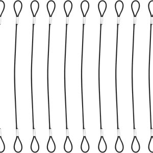 10 cables de alambre de acero inoxidable con bucles de 12 pulgadas, cuerda de alambre recubierta de vinilo de 12 pulgadas, cadenas de seguridad para 10 cables de alambre de acero inoxidable con bucles de 12 pulgadas, cuerda de alambre recubierta de vinilo de 12 pulgadas, cadenas de seguridad para