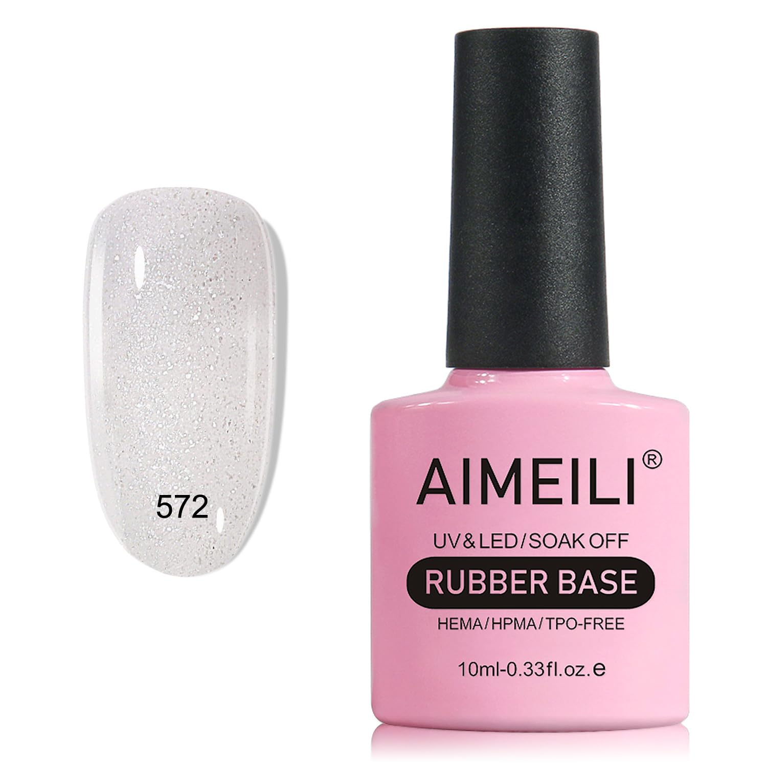 AIMEILI Gel base de goma para uñas, esmalte de uñas de gel transparente UV LED sin hema, 4 en 1 para fortalecer, mejorar, capa base, esmalte de gel