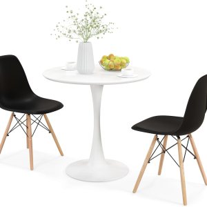 Giantex Juego de mesa de comedor de 3 piezas para 2, juego de mesa de comedor de cocina compacto con mesa redonda de 32 pulgadas y sillas DSW, juego Giantex Juego de mesa de comedor de 3 piezas para 2, juego de mesa de comedor de cocina compacto con mesa redonda de 32 pulgadas y sillas DSW, juego