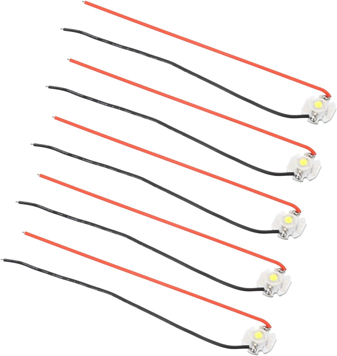 PATIKIL Bombilla LED de chip de 0.6 pulgadas, paquete de 5 cuentas de luz COB de substrato de aluminio de 700 mA 3 W con alambre para accesorios de