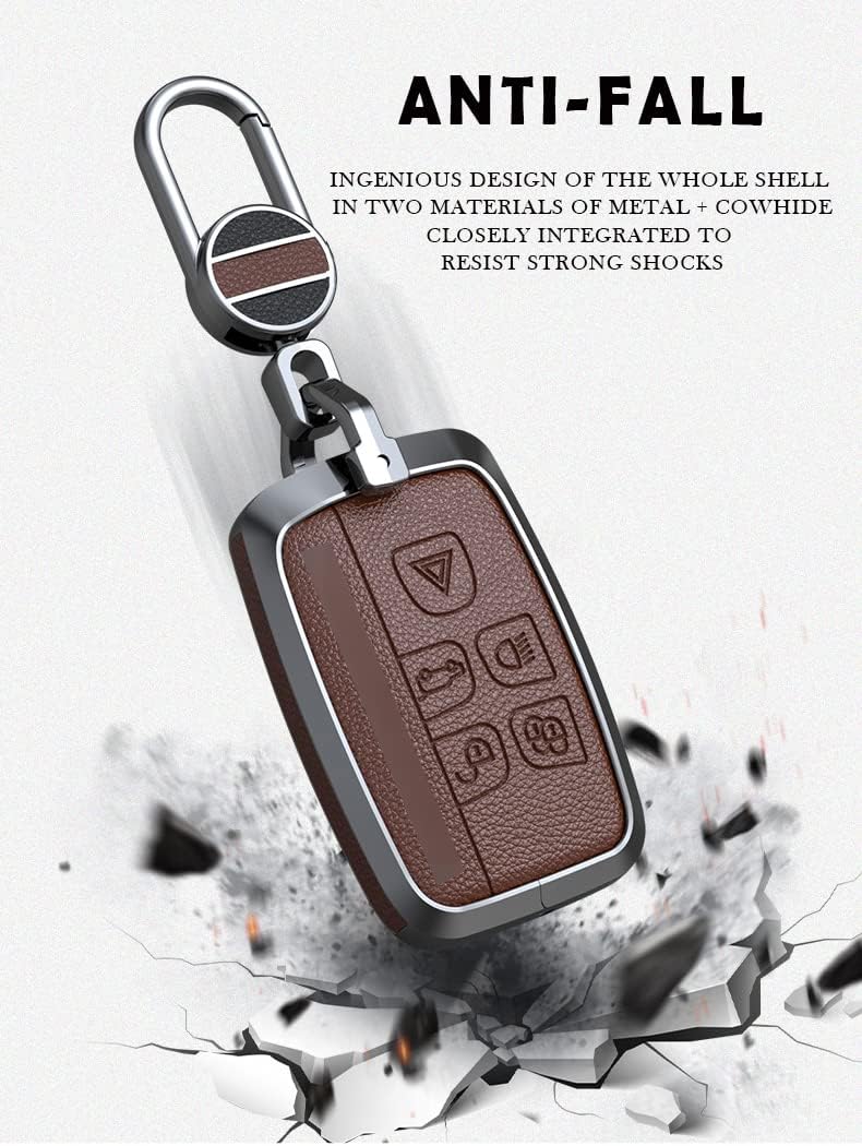 ontto Protector de llavero para Land Rover 2020 2019 de cuero para llave de automóvil, antiarañazos, protección completa, apta para Range Rover,