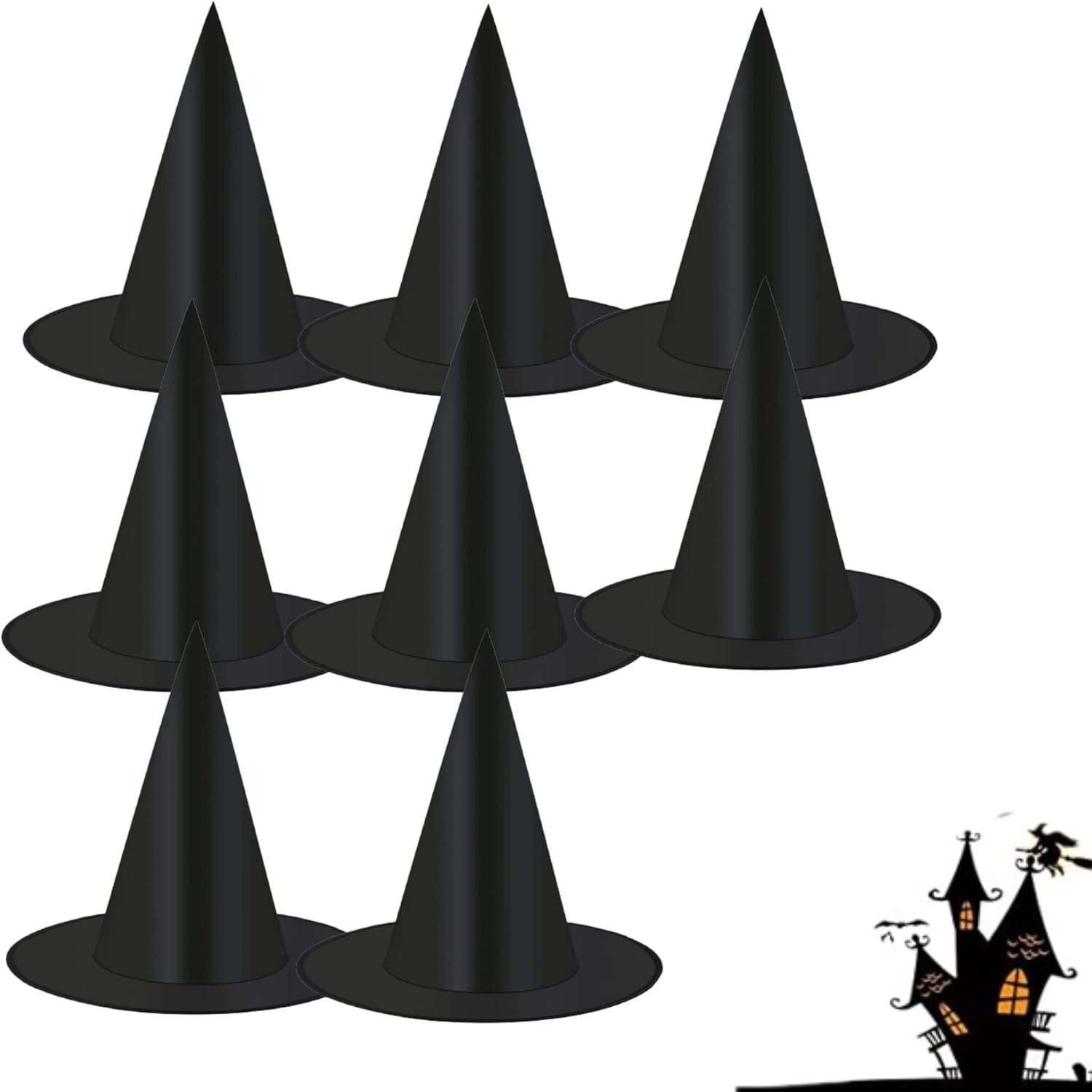 8 sombreros de bruja, decoraciones de sombreros de bruja de Halloween, disfraz de Halloween y sombrero de bruja de cosplay, regalos de fiesta para