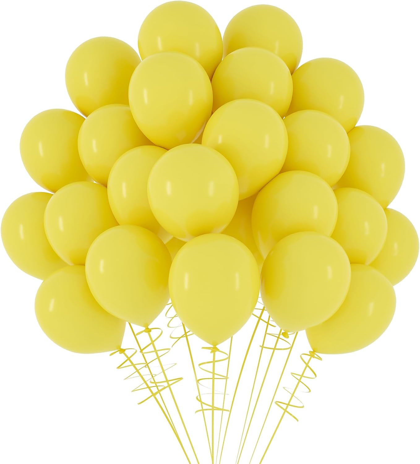 RUBFAC Globos amarillos, 70 globos amarillos de 5 pulgadas y cinta, globos de látex gruesos para cumpleaños, bodas, baby shower, graduación,