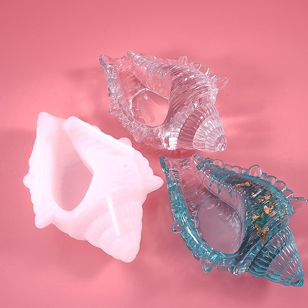 Molde de contenedor de almacenamiento de caracola, molde de silicona para caracola, concha, epoxi, bricolaje, 3D, hecho a mano, caracolas,