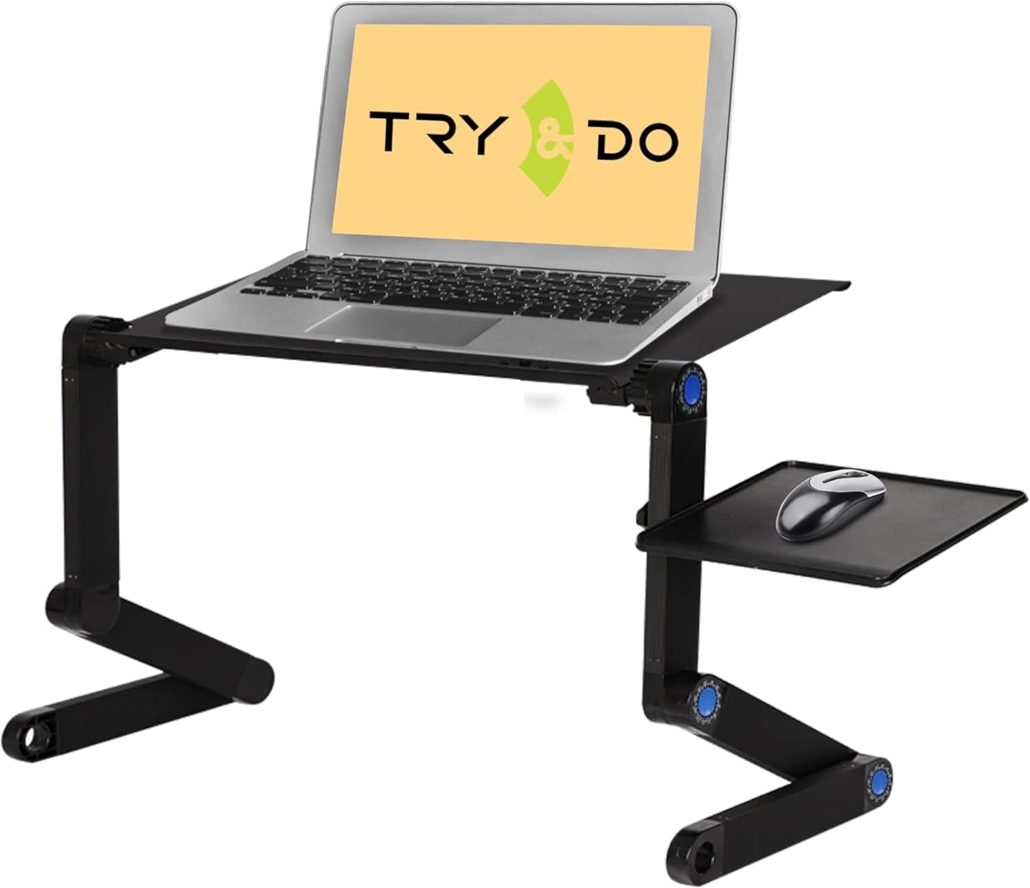 TRY & DO Soporte ajustable para laptop para sofá, cama, escritorio portátil de aluminio, escritorio ergonómico plegable para laptop con 2