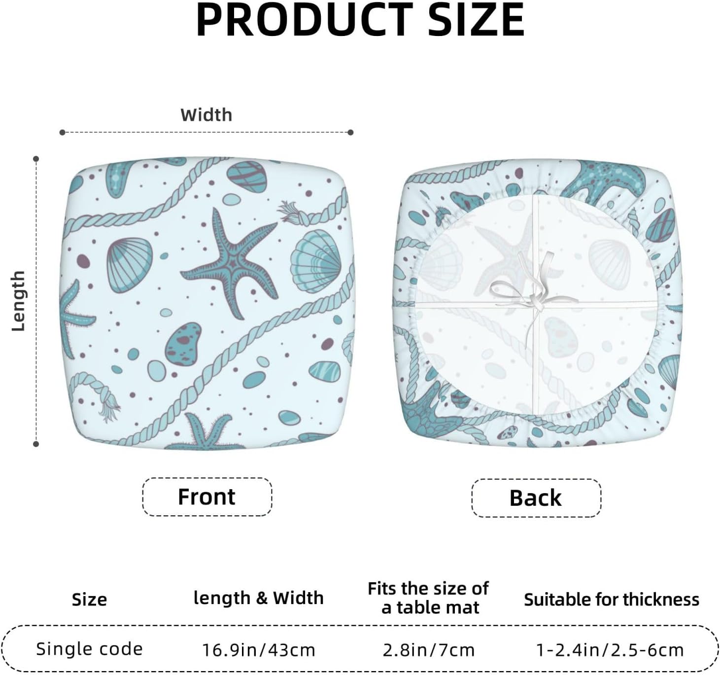 Seastars Seashells – Fundas de cojín para sillas de comedor, extraíbles y lavables, fundas reutilizables para sillas de comedor, juego de 2 fundas