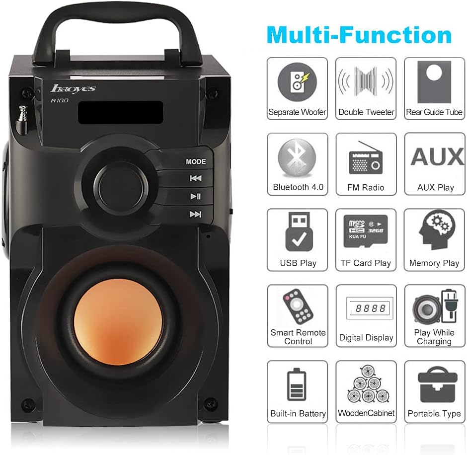 Altavoz Bluetooth portátil 10 W estéreo inalámbrico de graves pesados Bluetooth altavoz al aire libre subwoofer reproductor de MP3 para