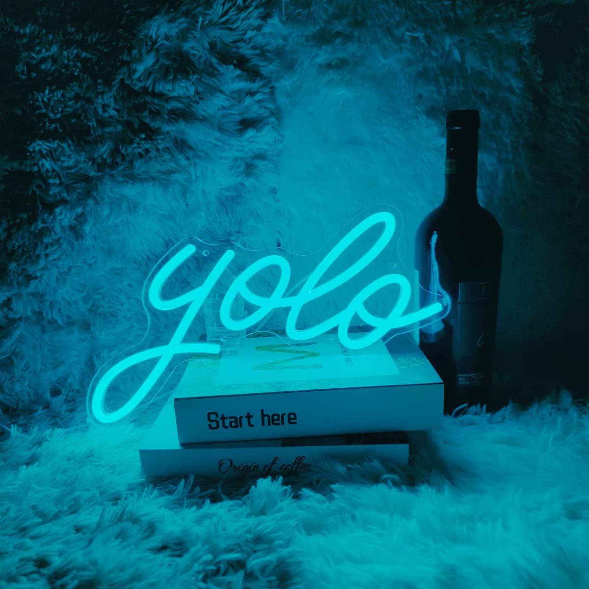 Letrero de neón Yolo para decoración de pared, luz de neón alimentada por USB con atenuador, luces de neón Yolo para dormitorio, oficina