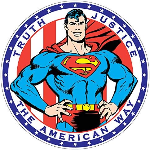 Desperate Enterprises Superman American Way – Letrero de aluminio con borde en relieve, decoración nostálgica de pared de metal vintage, fabricado