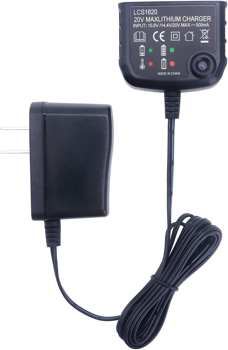 Lasica Repuesto para cargador de batería de litio de 20 V Black and Decker LCS1620B compatible con Black & Decker 20 voltios Max Litio LBXR20