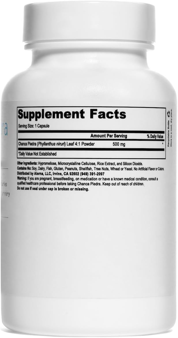 Chanca Piedra 500 mg – Trituradora de cálculos renales, disolvedor, suplemento de apoyo de la vesícula biliar – 100 cápsulas vegetarianas