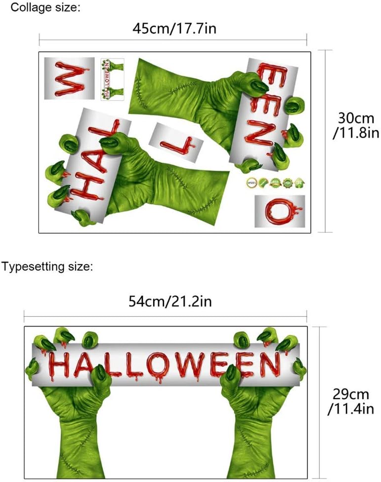 Calcomanías de pared de manos de fantasmas de Halloween, calcomanías de Halloween para ventana, calcomanías de manos fantasmas, calcomanías para