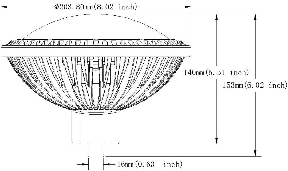 Foco LED Par64 de 40 W regulable (equivalente a halógeno de 500 vatios), lámpara base AC120V GX16D, 4000 K blanco neutro larga vida útil, 1 paquete