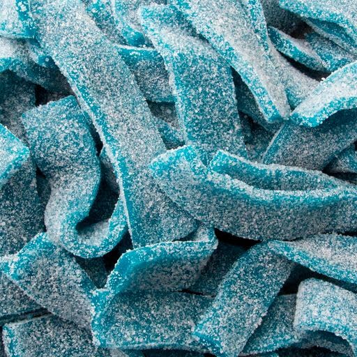 Oh! Nuts Sour Belts Sour Blue Raspberry  Bolsa resellable a granel de 1 libra  Arco iris  Gomitas  Caramelos  Para toda ocasión  Dulces a granel