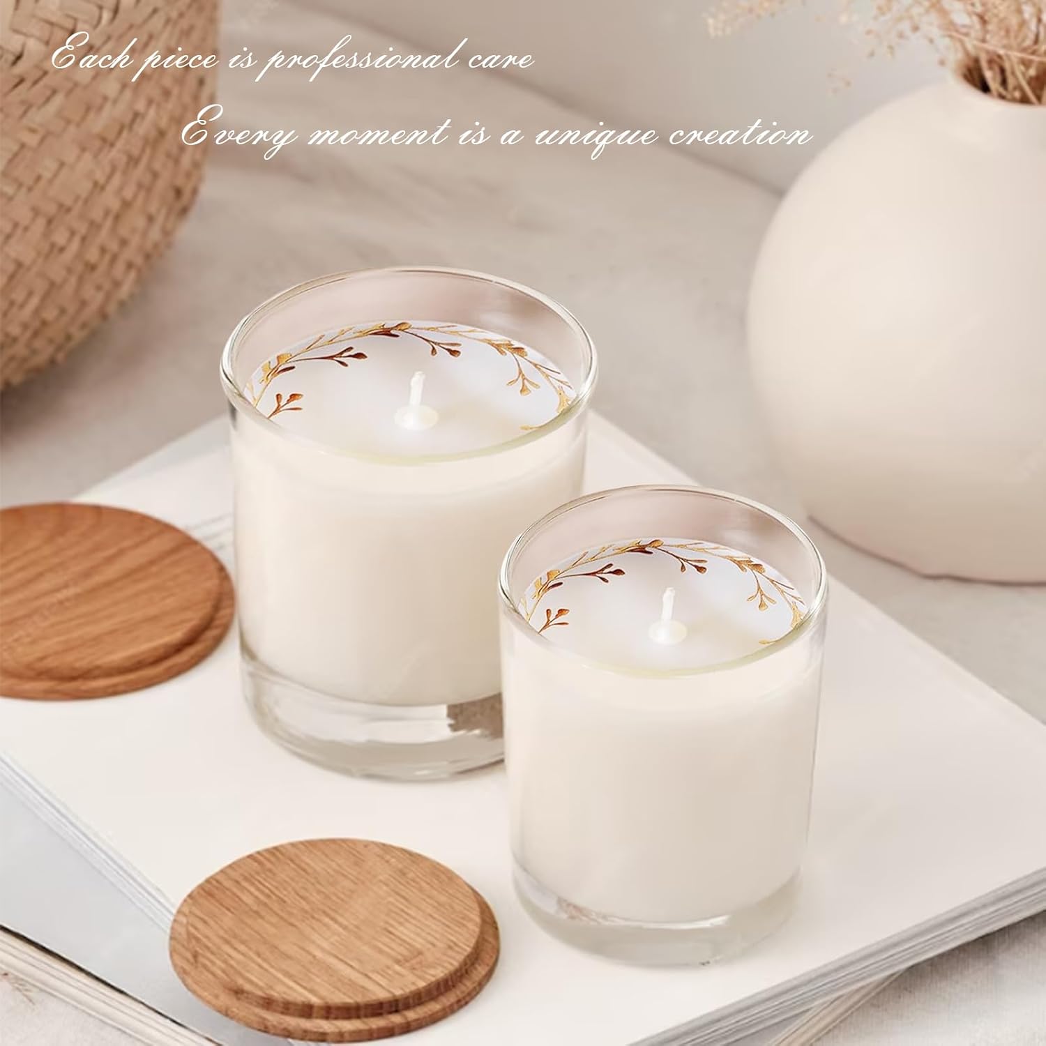 CDXHOME Cubiertas antipolvo para velas, 100 piezas de papel kraft translúcido floral para decoración de velas o velas aromáticas para manualidades,