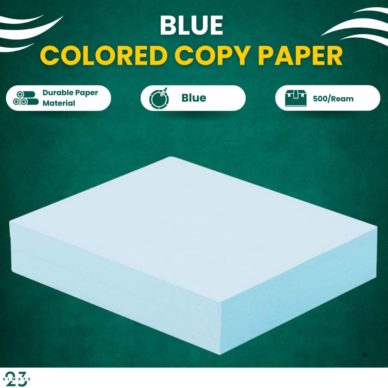Papel de copia azul, papel de copia de color 8.5 x 11 pulgadas, resma azul de 20#, papel de copia azul, papel de copia para impresora, 500 hojas